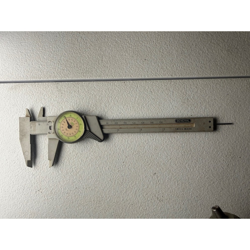 General Swiss Made Dial Caliper 6 Inch Fractional .01 Precision Measuring Tool